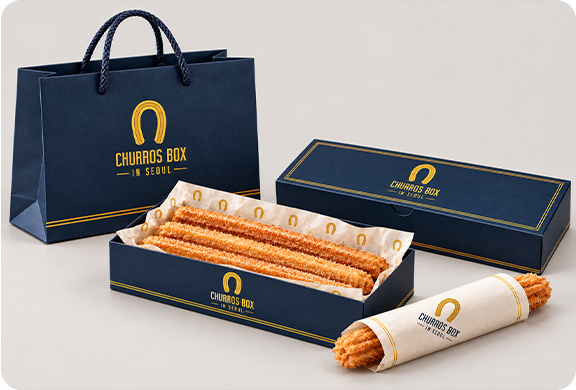 CHURROS BOX 쇼핑백과 패키지
